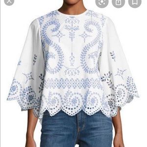 Bell-Sleeve embroidered top - TORY BURCH